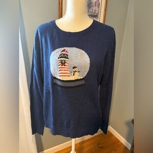 Talbot's Lambswool Blend Blue Sweater